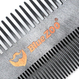 Maxbell Maxbell Natural Pearwood Beard Comb Anti-static for Men with Leather Case Brown