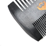 Maxbell Maxbell Natural Pearwood Beard Comb Anti-static for Men with Leather Case Brown