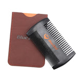 Maxbell Maxbell Natural Pearwood Beard Comb Anti-static for Men with Leather Case Brown