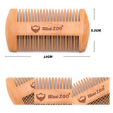 Maxbell Maxbell Double Sided Tooth Pear Wood Beard Comb Mustache Brush with Case Brown Case