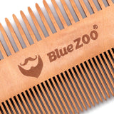 Maxbell Maxbell Double Sided Tooth Pear Wood Beard Comb Mustache Brush with Case Brown Case