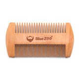 Maxbell Maxbell Double Sided Tooth Pear Wood Beard Comb Mustache Brush with Case Brown Case