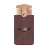 Maxbell Maxbell Double Sided Tooth Pear Wood Beard Comb Mustache Brush with Case Brown Case