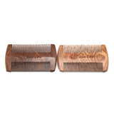 Maxbell Maxbell BlueZoo Sandalwood Double Sided Beard Comb Mustache Care with Case Brown