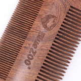 Maxbell Maxbell BlueZoo Sandalwood Double Sided Beard Comb Mustache Care with Case Brown