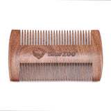 Maxbell Maxbell BlueZoo Sandalwood Double Sided Beard Comb Mustache Care with Case Brown