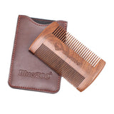 Maxbell Maxbell BlueZoo Sandalwood Double Sided Beard Comb Mustache Care with Case Brown