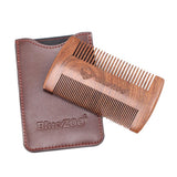 Maxbell Maxbell BlueZoo Sandalwood Double Sided Beard Comb Mustache Care with Case Brown