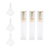 Maxbell Maxbell 3 Pieces 8ml Refillable Lip Gloss Bottle Perfume Container +3 Funnel Gold