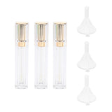 Maxbell Maxbell 3 Pieces 8ml Refillable Lip Gloss Bottle Perfume Container +3 Funnel Gold