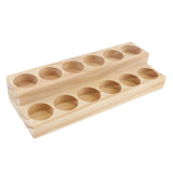 2 Pieces Wood Essential Oils Perfume Display Storage Organizer Holder Stand