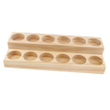 2 Pieces Wood Essential Oils Perfume Display Storage Organizer Holder Stand