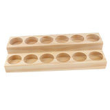 2 Pieces Wood Essential Oils Perfume Display Storage Organizer Holder Stand