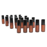 Maxbell Maxbell 20 Pieces Refillable Empty Essential Oils Perfume Roll on Bottles Amber