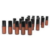 Maxbell Maxbell 20 Pieces Refillable Empty Essential Oils Perfume Roll on Bottles Amber