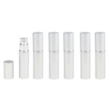Maxbell Maxbell 6 Pieces 10ml Refillable Mist Spray Bottle Perfume Pressed Atomizer Sliver