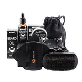 Maxbell Maxbell 7 in 1 Men Grooming Kit Beard Balm Oil Wax Mustache Comb Brush Bag Scissors