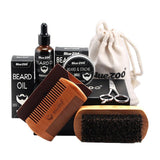 Maxbell Maxbell 7 in 1 Men Grooming Kit Beard Balm Oil Wax Mustache Care Comb Brush Scissors