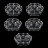 Maxbell Maxbell 5 Pieces Travel 7 Grids Storage Medicine Box Transparent Pill Container Case