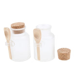 Maxbell Maxbell 2 Pieces ABS Bath Salt Bottles Empty Clear Corked Jar with Wood Spoon  100g