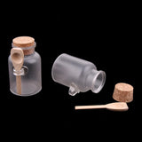 Maxbell Maxbell 2 Pieces ABS Bath Salt Bottles Empty Clear Corked Jar with Wood Spoon  100g