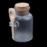 Maxbell Maxbell 2 Pieces ABS Bath Salt Bottles Empty Clear Corked Jar with Wood Spoon  100g