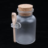 Maxbell Maxbell 2 Pieces ABS Bath Salt Bottles Empty Clear Corked Jar with Wood Spoon  200g