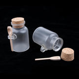 Maxbell Maxbell 2 Pieces ABS Bath Salt Bottles Empty Clear Corked Jar with Wood Spoon  200g