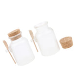 Maxbell Maxbell 2 Pieces ABS Bath Salt Bottles Empty Clear Corked Jar with Wood Spoon  200g