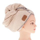 Maxbell Maxbell Microfiber Hair Dry Cap Turban Fast Drying Wrap Turbo Twist Towel Gray