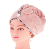 Maxbell Maxbell Microfiber Hair Dry Cap Turban Fast Drying Wrap Turbo Twist Towel Pink