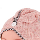 Maxbell Maxbell Microfiber Hair Dry Cap Turban Fast Drying Wrap Turbo Twist Towel Pink