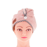 Maxbell Maxbell Microfiber Hair Dry Cap Turban Fast Drying Wrap Turbo Twist Towel Pink