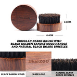 Maxbell Maxbell Men's Wooden Beard Brush Mustache Styling Shaping Brush Small Soft  Round