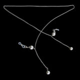 Maxbell 90cm Stainless Steel Sunglasses Eyeglasses Holder Chains With Pearl Silver - Aladdin Shoppers