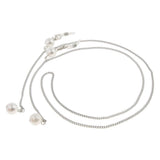 Maxbell 90cm Stainless Steel Sunglasses Eyeglasses Holder Chains With Pearl Silver - Aladdin Shoppers