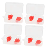Maxbell Maxbell 4 Pairs Silicone Earplug Airplane Travel Noise Cancelling Ear Plugs Red