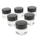 Maxbell Maxbell 6 Pieces Glass Pot Jars Cream Bottle Makeup Cosmetic Container Clear