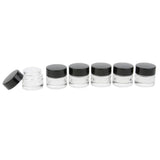Maxbell Maxbell 6 Pieces Glass Pot Jars Cream Bottle Makeup Cosmetic Container Clear