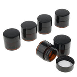 Maxbell Maxbell 6 Pcs Cosmetic Containers Round Glass Jars Cosmetics Face Cream Lotion 5g
