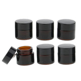 Maxbell Maxbell 6 Pcs Cosmetic Containers Round Glass Jars Cosmetics Face Cream Lotion 5g