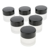 Maxbell Maxbell 6x 10g Empty Glass Jar with Lid Makeup Cosmetics Container Travel Bottles Frosted