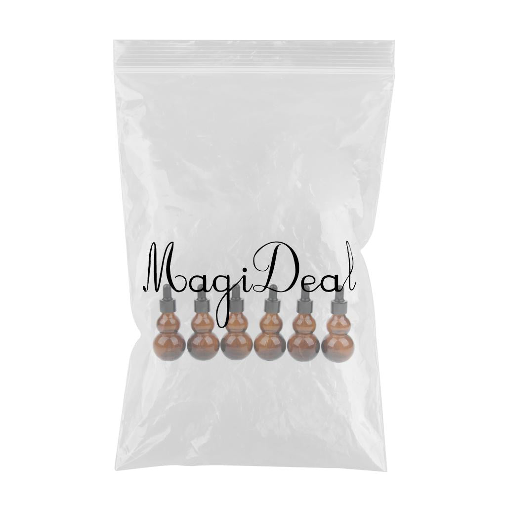 Maxbell Maxbell 6 Pieces Gourd Glass Dropper Bottles For Essential Oil Makeup Liquid 30ml