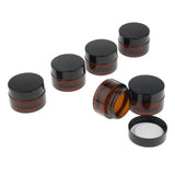 Maxbell Maxbell 6 Pcs Refillable Cosmetic Containers Round Glass Jars Face Cream Lotion  15g