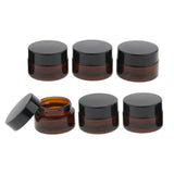 Maxbell Maxbell 6 Pcs Refillable Cosmetic Containers Round Glass Jars Face Cream Lotion  15g