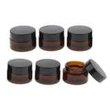Maxbell Maxbell 6 Pcs Refillable Cosmetic Containers Round Glass Jars Face Cream Lotion  15g