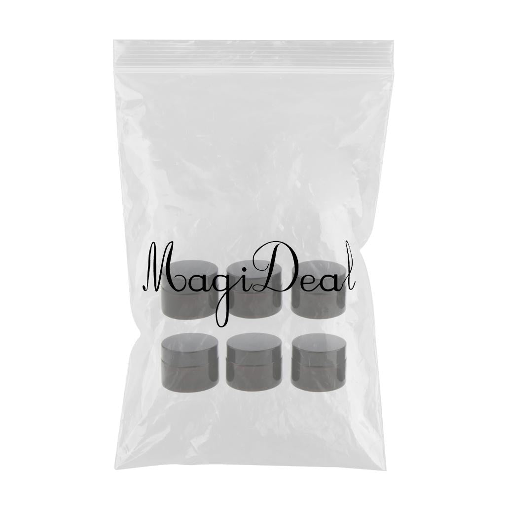 Maxbell Maxbell 6 Pcs Refillable Cosmetic Containers Round Glass Jars Face Cream Lotion  20g