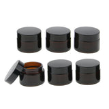 Maxbell Maxbell 6 Pcs Refillable Cosmetic Containers Round Glass Jars Face Cream Lotion  30g