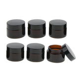 Maxbell Maxbell 6 Pcs Refillable Cosmetic Containers Round Glass Jars Face Cream Lotion  30g