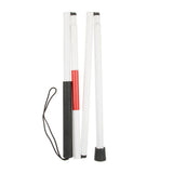 Maxbell Maxbell Foldable Blind Crutch Cane White Walking Stick Reflective Red 4 Sections